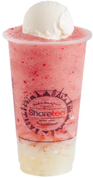 Ice Blended: Strawberry Ice Blended with Lychee Jelly & Ice Cream